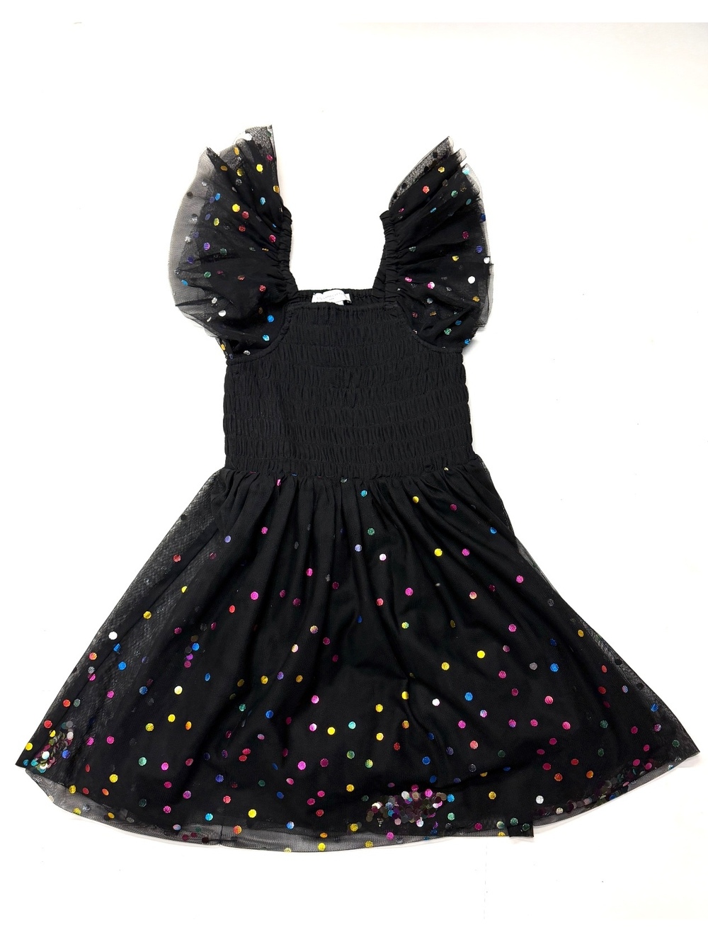 Stella McCartney Kids Black Confetti Sequin Dot Tulle Tutu Dress 8 Years